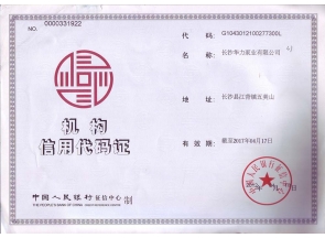 湖南机构信用代码证